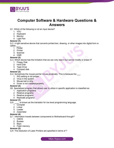 hardware questions and answers.